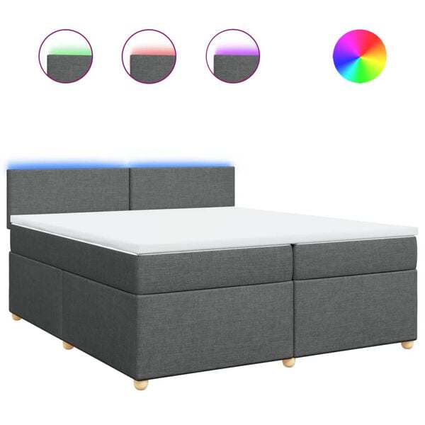 vidaXL Boxspring posteľ s matracom tmavosiv&aacute; 200x200 cm l&aacute;tka