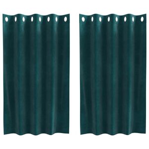 vidaXL Zatemňovacie z&aacute;vesy 2 ks Tmavozelen&aacute; 140 x 140 cm Zamat