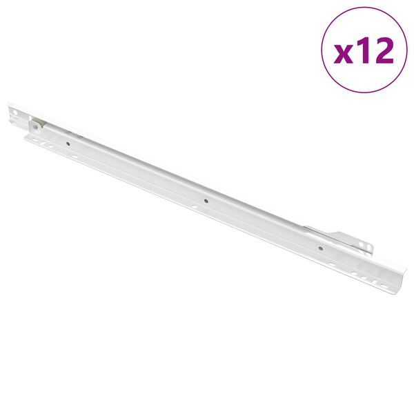 vidaXL Posuv z&aacute;suvky 12 pcs Biela 450 mm Oceľ