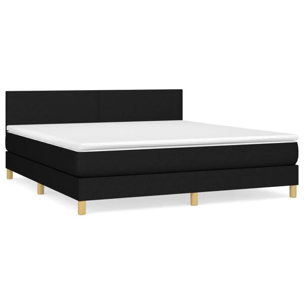 vidaXL Posteľn&yacute; r&aacute;m boxspring s matracom čierny 180x200 cm l&aacute;tka