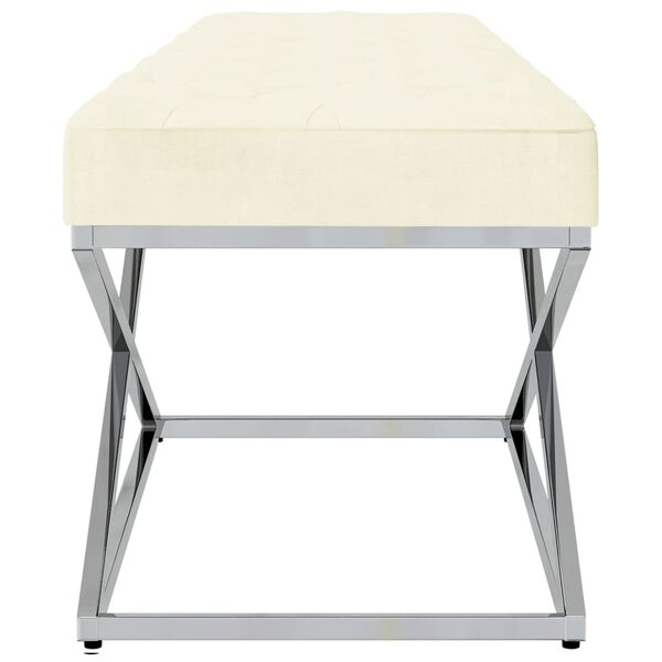 vidaXL Lavička kr&eacute;mov&aacute; zamat a nehrdzavej&uacute;ca oceľ