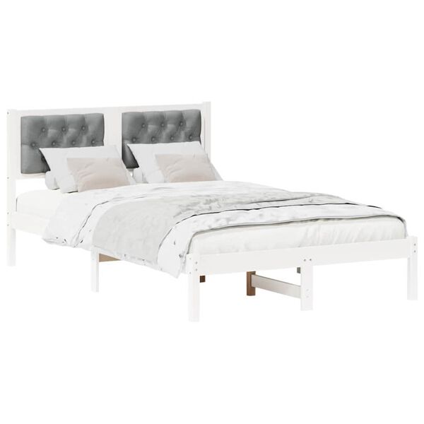 vidaXL R&aacute;m postele Svetlosiv&aacute; 120 x 200 cm Mas&iacute;vne borovicov&eacute; drevo