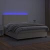 vidaXL Boxspring posteľ s matracom a LED kr&eacute;mov&aacute; 180x200 cm umel&aacute; koža