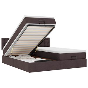 vidaXL Osmansk&yacute; r&aacute;m postele s matracmi tmavohned&aacute; 180x200 cm l&aacute;tka