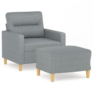 vidaXL Kreslo s podnožkou bledosiv&eacute; 60 cm l&aacute;tkov&eacute;