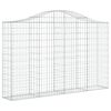 vidaXL Obl&uacute;kov&yacute; gabionov&yacute; k&ocirc;&scaron; 200x30x120/140cm pozinkovan&eacute; železo