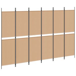 vidaXL 6-panelov&yacute; parav&aacute;n B&eacute;žov&aacute; 300 x 200 cm L&aacute;tka