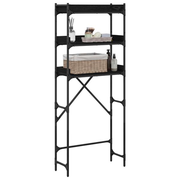 vidaXL Polica na pr&aacute;čku Čierny 0ak 67 x 25 x 163 cm Kompozitn&eacute; drevo