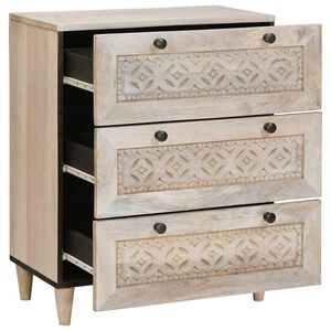 vidaXL Serv&iacute;rovacia skriňa 60 x 33 x 75 cm mangov&yacute; mas&iacute;v Biela