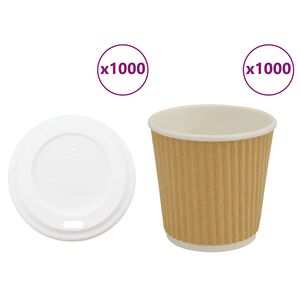 vidaXL papierov&eacute; &scaron;&aacute;lky na k&aacute;vu s viečkom 1000 ks 4oz 100ml