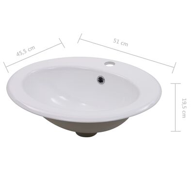 vidaXL Vstavané umývadlo 51x45,5x19,5 cm, keramika, biele