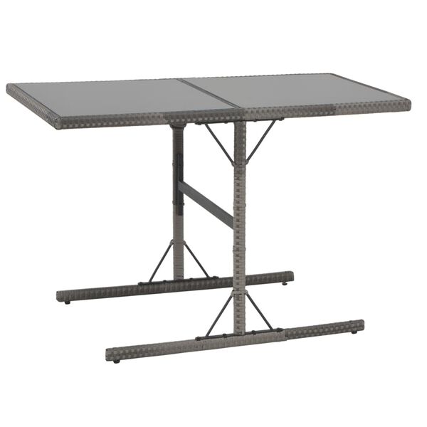 vidaXL 7-dielna záhradná jedálenská súprava s vankúšmi polyratanová sivá