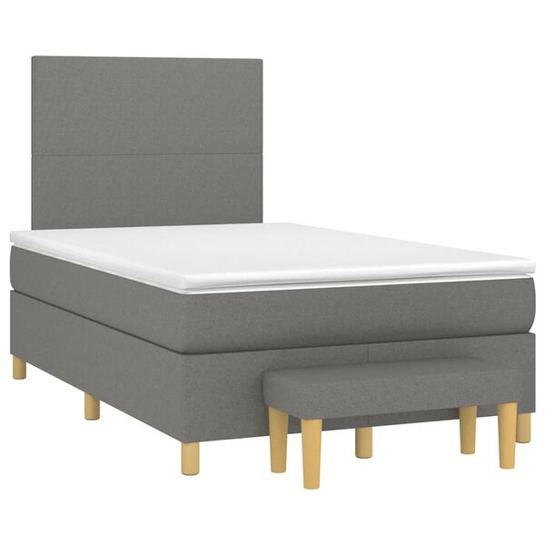 vidaXL Boxspring posteľ s matracom, tmavosiv&aacute; 120x190 cm, l&aacute;tka