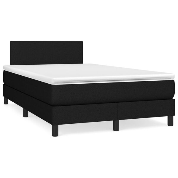 vidaXL Boxspring posteľ s matracom a LED, čierna 120x190 cm, l&aacute;tka