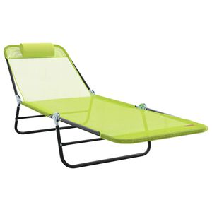 vidaXL Skladac&iacute; leh&aacute;tko Zelen&aacute; 182 x 55 x 85,5 cm Textil&eacute;n