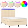 vidaXL Posteľ boxsping s matracom a LED kr&eacute;mov&aacute; 140x190 cm l&aacute;tka