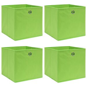 vidaXL &Uacute;ložn&eacute; boxy 4 ks, zelen&eacute; 32x32x32 cm, l&aacute;tka