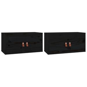 vidaXL N&aacute;stenn&eacute; skrinky 2 ks čierne 60x30x30 cm mas&iacute;vna borovica