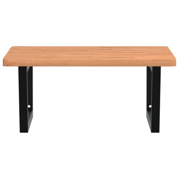 vidaXL Polica pod um&yacute;vadlo n&aacute;stenn&aacute; oceľ a bukov&yacute; mas&iacute;v