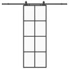 vidaXL Posuvn&eacute; dvere s kovan&iacute;m čierne 76x205 cm ESG sklo