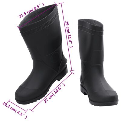 vidaXL Topánky do dažďa čierne veľkosť 42 PVC
