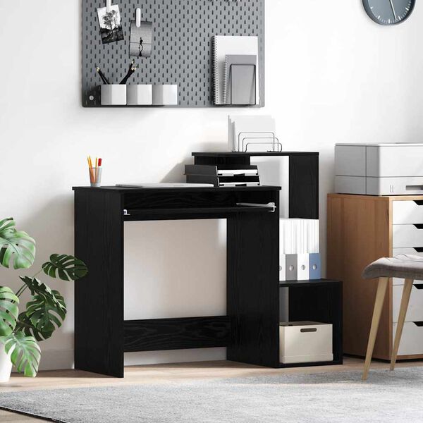 vidaXL Stôl s poličkou Čierny dub 106 x 40 x 88,5 cm Kompozitné drevo