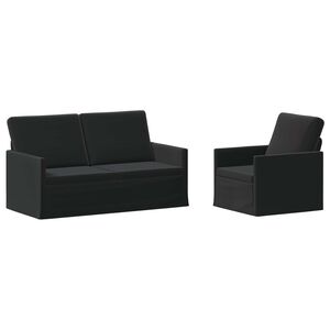 vidaXL Sada pohoviek 2 pcs Čierna Zamat