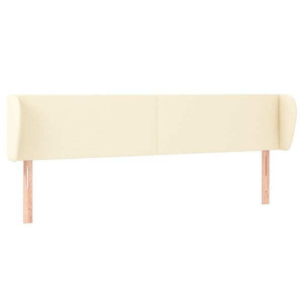 vidaXL Čelo postele so z&aacute;hybmi kr&eacute;mov&yacute; 183x23x78/88 cm umel&aacute; koža