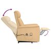 vidaXL Zdvíhacie masážne kreslo krémové mikrovláknová látka