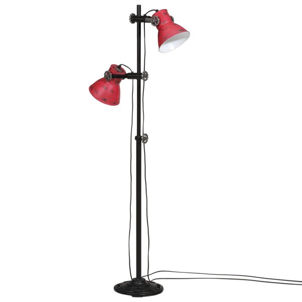vidaXL Podlahov&aacute; lampa 25 W &scaron;muhovan&aacute; červen&aacute; 25x25x90/140 cm E27