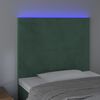 vidaXL Čelo postele s LED tmavozelen&eacute; 80x5x118/128 cm zamat