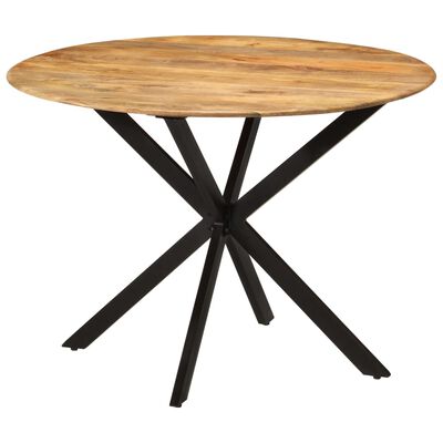 vidaXL Jedálenský stôl Ø110x78 masívne mangovníkové drevo a oceľ