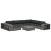 vidaXL 10-dielna z&aacute;hradn&aacute; sedacia s&uacute;prava s vank&uacute;&scaron;mi polyratanov&aacute; siv&aacute;
