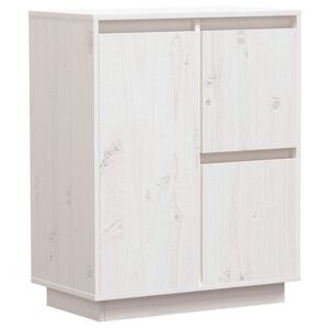 vidaXL Komoda, biela 60x34x75 cm, borovicov&yacute; mas&iacute;v