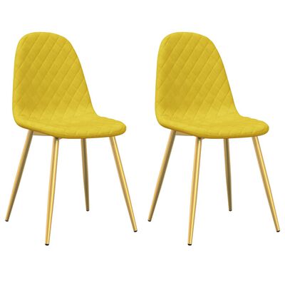 vidaXL Jedálenské stoličky 2 ks horčicovo-žlté zamatové