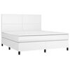 vidaXL Boxspring posteľ s matracom biela 160x200 cm umelá koža