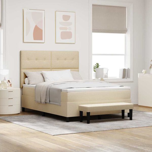 vidaXL Posteľ s pružinov&yacute;m r&aacute;mom s matracmi Kr&eacute;mov&aacute; 140 x 200 cm l&aacute;tka