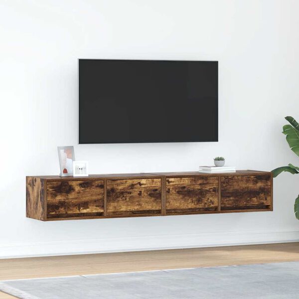 vidaXL TV stol&iacute;ky 2 ks dymov&yacute; dub 80x31x25,5 cm spracovan&eacute; drevo