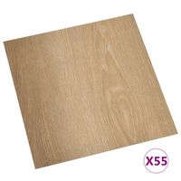 vidaXL Samolepiace podlahové dosky 55 ks, PVC 5,11 m², hnedé