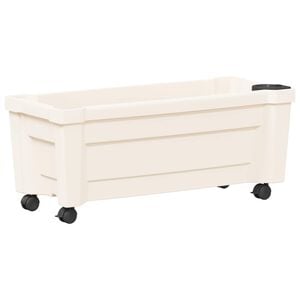 vidaXL Kvetin&aacute;č Calypso s kolesami Biela 79 x 35 x 33 cm PP