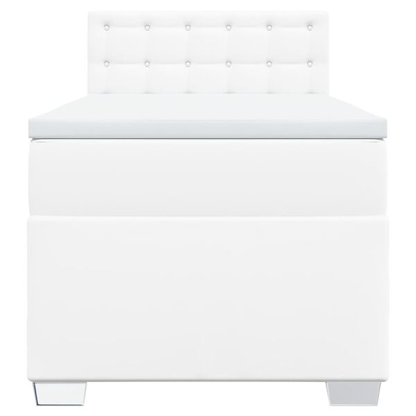 vidaXL Boxspring posteľ s matracom biela 80x200 cm umelá koža