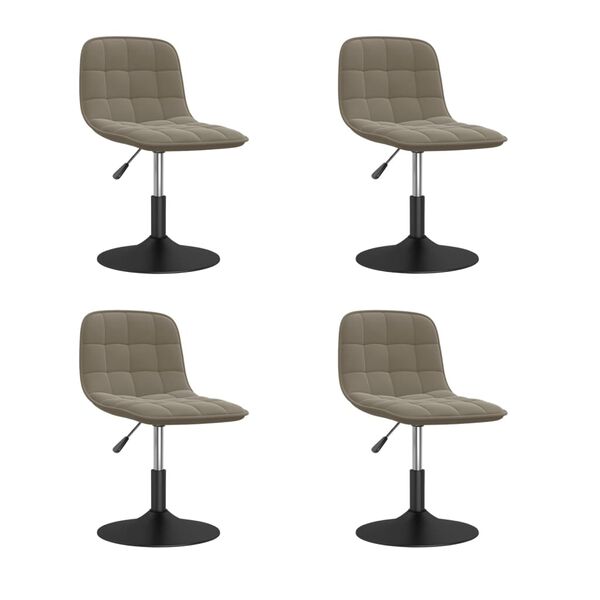 vidaXL Otočn&eacute; jed&aacute;lensk&eacute; stoličky 4 ks bledosiv&eacute; zamatov&eacute;