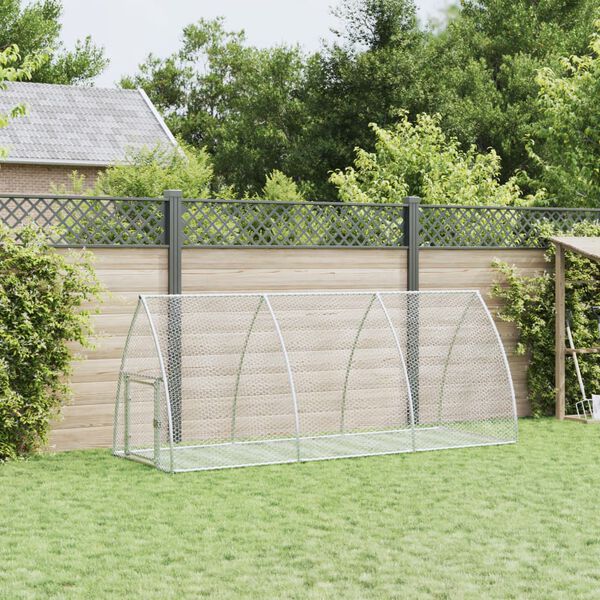 vidaXL Kr&aacute;lik&aacute;reň strieborn&aacute; 105x300x120 cm pozinkovan&aacute; oceľ