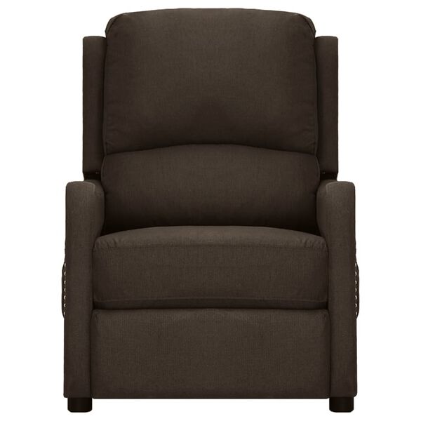 vidaXL Elektrické masážne kreslo tmavohnedé látka