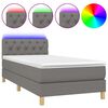 vidaXL Posteľ boxsping s matracom a LED tmavosiv&aacute; 80x200 cm l&aacute;tka