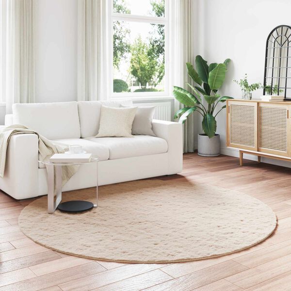 vidaXL Koberec z umelej kr&aacute;likovej kožu&scaron;iny Olite Sivohned&aacute; &Oslash; 200 cm