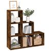 vidaXL Knižnica 3-poschodov&aacute; dymov&yacute; dub 99x29x99 cm kompozitn&eacute; drevo