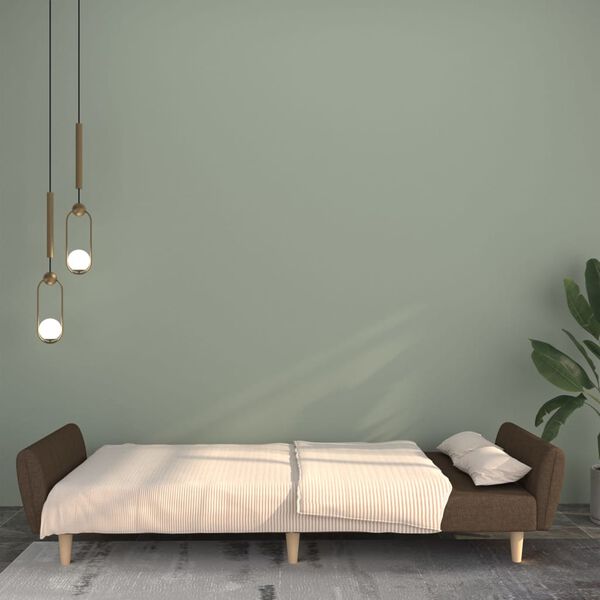 vidaXL 2-miestna rozkladacia pohovka hnedá látková