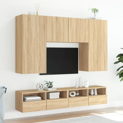 vidaXL 5-dielne TV nástenné skrinky dub sonoma kompozitné drevo