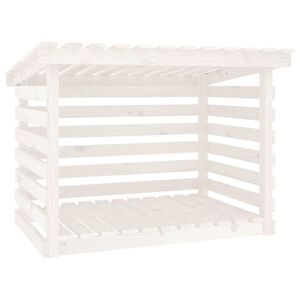 vidaXL Stojan na palivov&eacute; drevo biely 108x73x79 cm mas&iacute;vna borovica